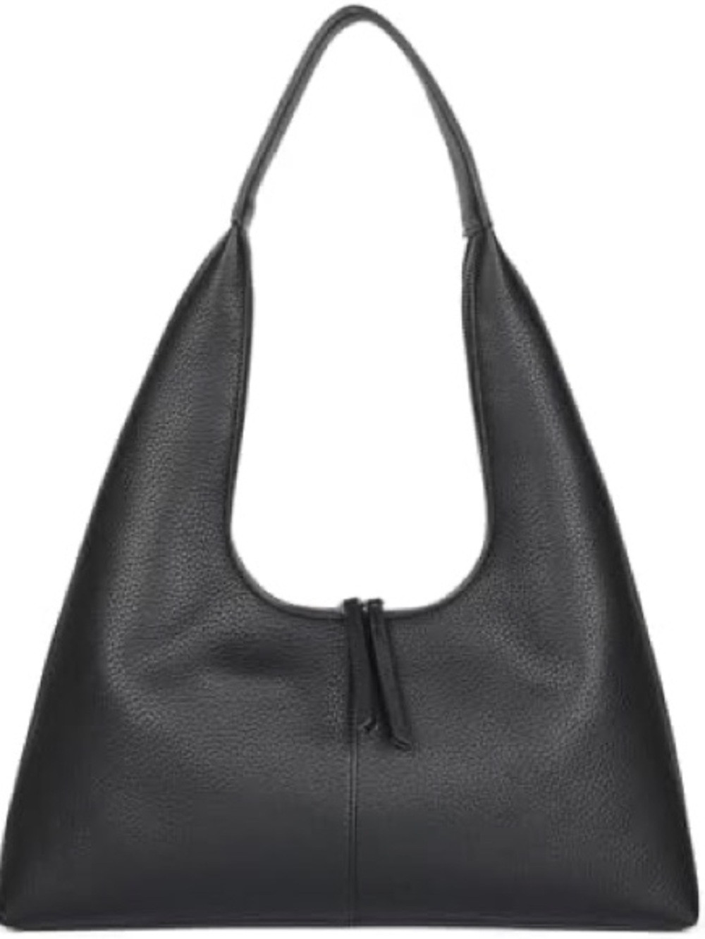 Black Leather Hobo Shoulder Bag
